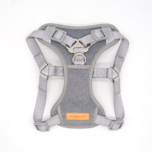 Small Medium Large Grey Oxford Padded Quick Release Pet Harness Comfortable Reflective Solid Ribbons Fashionab — Other Products wholesale from Zootail