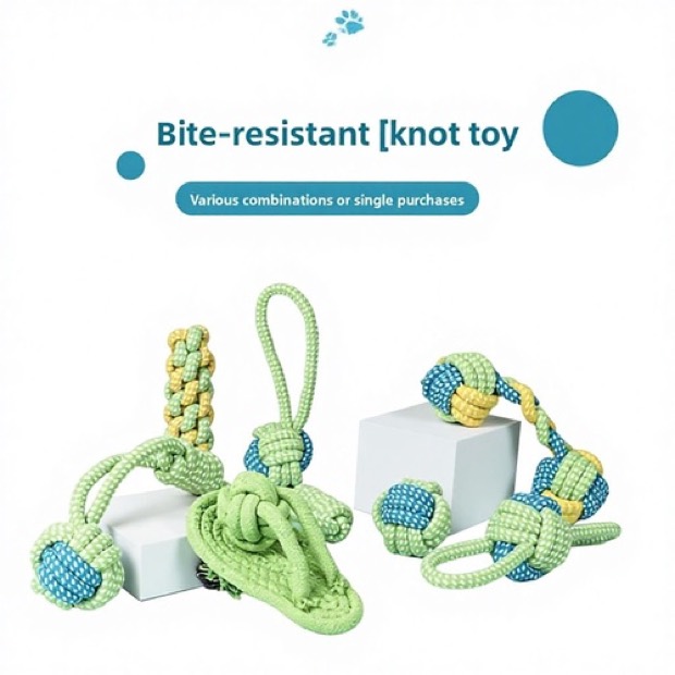 Dog Toy Bite-Resistant Braided Cotton Rope Knot Chewing Toy Durable for Small & Large Breeds Pet Boredom Relie — Rope Chew Toy wholesale from Zootail