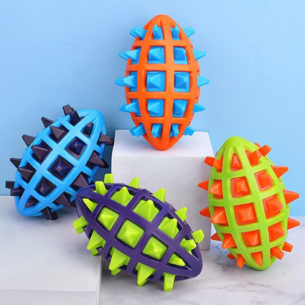 Squeaky Large Dog Bite-Resistant TPR Prickly Ball Entertaining Durable Chewable Bouncy Puzzle Interactive Trai — Chew Toy wholesale from Zootail