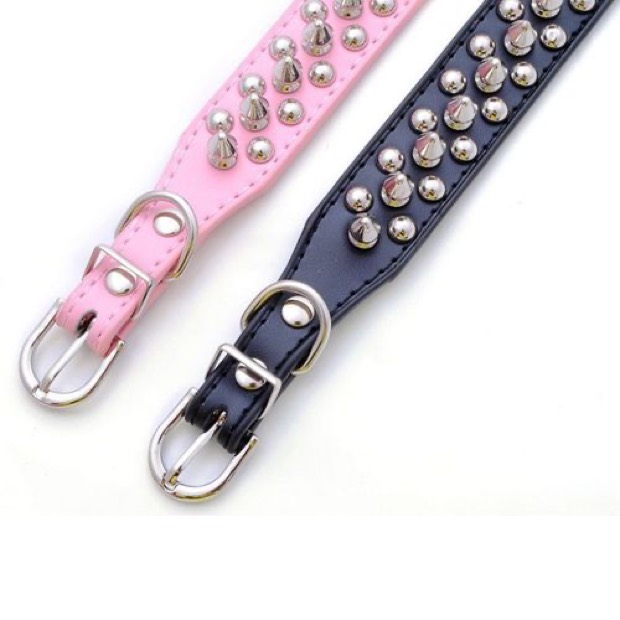 Luxury Alloy PU Leather Pet Collar with Rivets Anti-Bite Head Design Punk Style Buckle Closure for Cats & Dogs — Pet Collar wholesale from Zootail