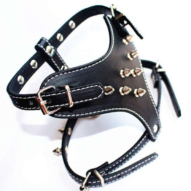 Pet Supplies Factory Wholesale PU Alloy Fashion Dog Anti-Bite Rivet Punk Chest Strap Buckle Closure — Dog Harness wholesale from Zootail