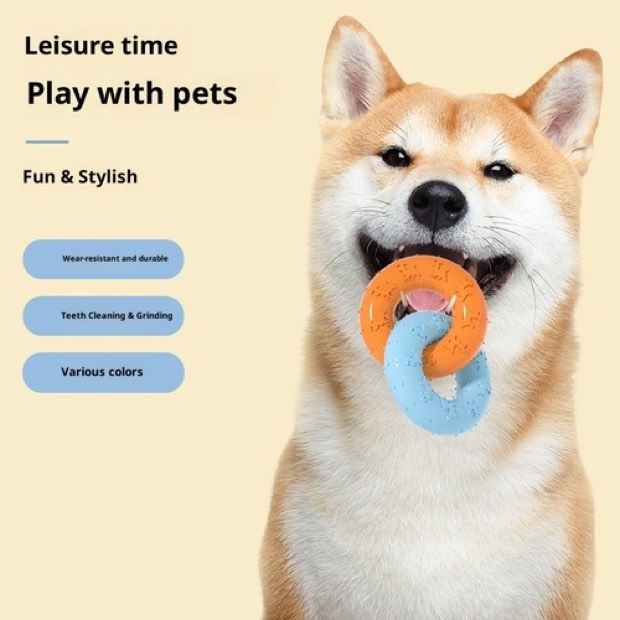 New Durable Double-Ring Dog Chew Toy for Chewing & Teeth Grinding BG5308 Puppy Toy Set — Other Products wholesale from Zootail