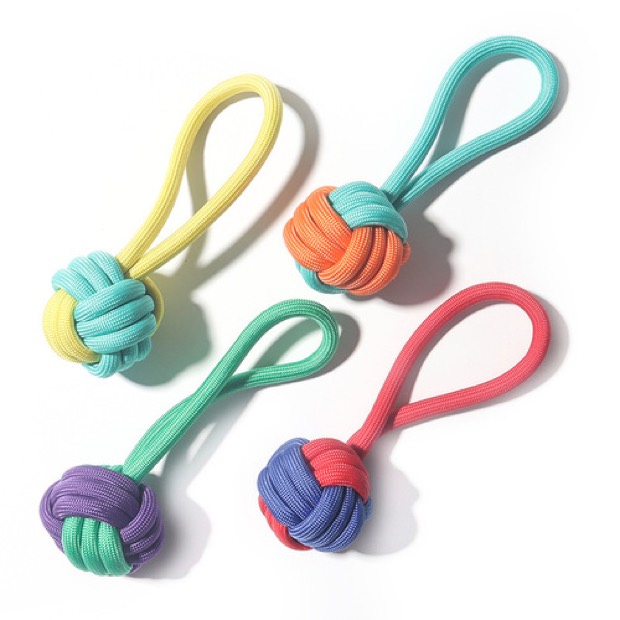 Factory Wholesale Interactive Color-blocked Polypropylene Woven Knotted Chew-resistant Teeth-cleaning New Dog  — Rope Chew Toy wholesale from Zootail