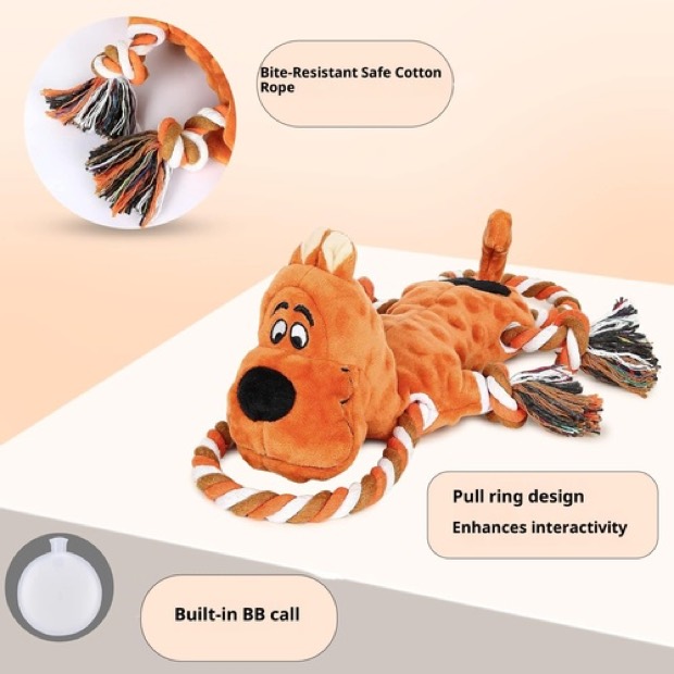 Overseas Exclusive Plush Cartoon Dog Toy BB Sound Interactive Puzzle Type Knotted Pulling Toy Model 046 CN;ZHE — Plush Toy wholesale from Zootail