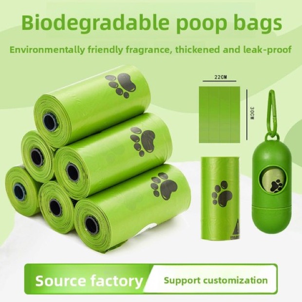 Dog Poop Bags Plastic Thickened Biodegradable Continuous Roll 15 Bags Per Roll Pet Waste Disposal — Other Products wholesale from Zootail
