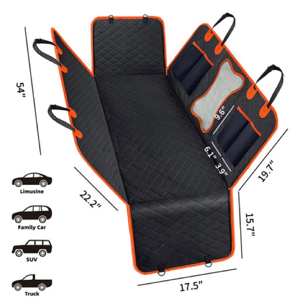Pet Multi-Functional Breathable Quadrate Polyester Car Rear Seat Cushion Small Medium Large Dog Waterproof Dir — Pet Gadgets wholesale from Zootail
