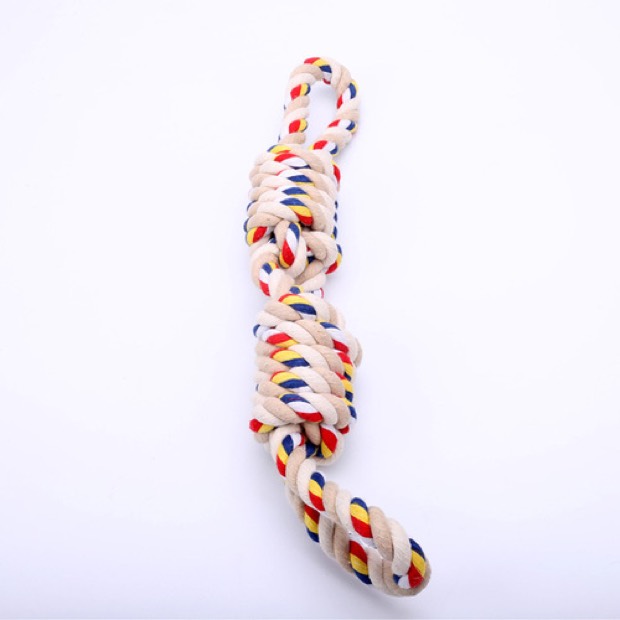 Pet Supplies Dog Polyester Rope Toy Large Molar Interactive Bite-resistant Teeth Cleaning Tug Rope Knot Explos — Rope Chew Toy wholesale from Zootail