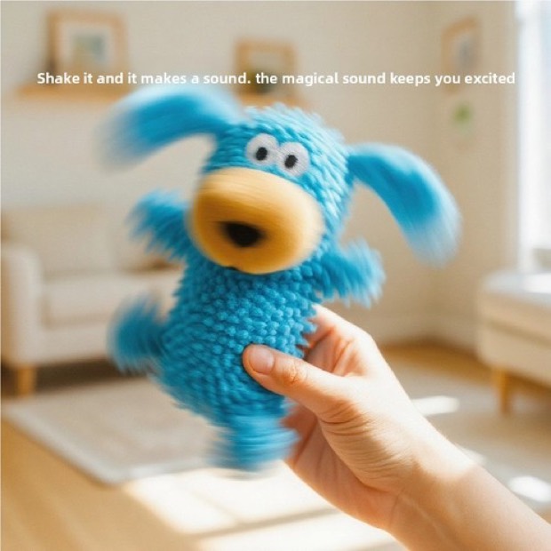 Screaming Plush Blue Dog Teether Interactive Sounding Oral Cleaning Toy — Plush Toy wholesale from Zootail