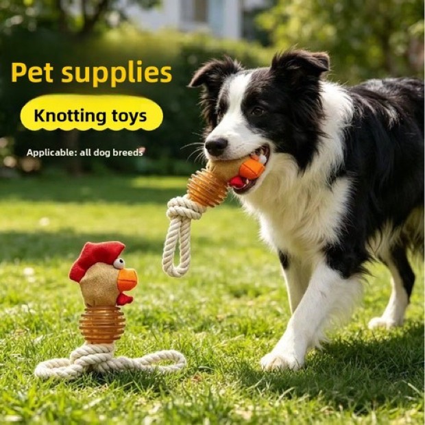 Dog Toys Bite Resistant Molar Teeth Solving Boring Tucking-off Interactive Medium Large Dog Vocal Chew Toy Can — Chew Toy wholesale from Zootail
