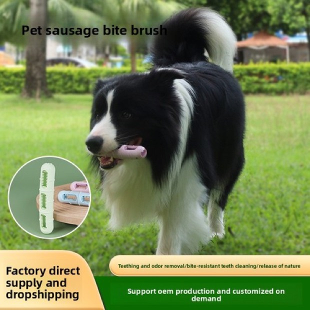 Dog Eco-Friendly Luxury Fashion Sausage Chew Toy Silicone Gel Cleaning Teeth Slow Eating Interactive — Chew Toy wholesale from Zootail