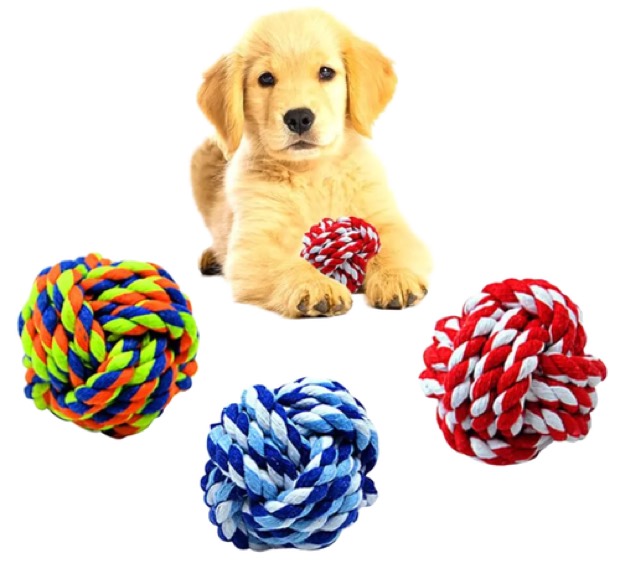Eco-Friendly Cute Dog Chew Toy Ball Cotton Rope Knotted Braided Ball for Pets — Rope Chew Toy wholesale from Zootail
