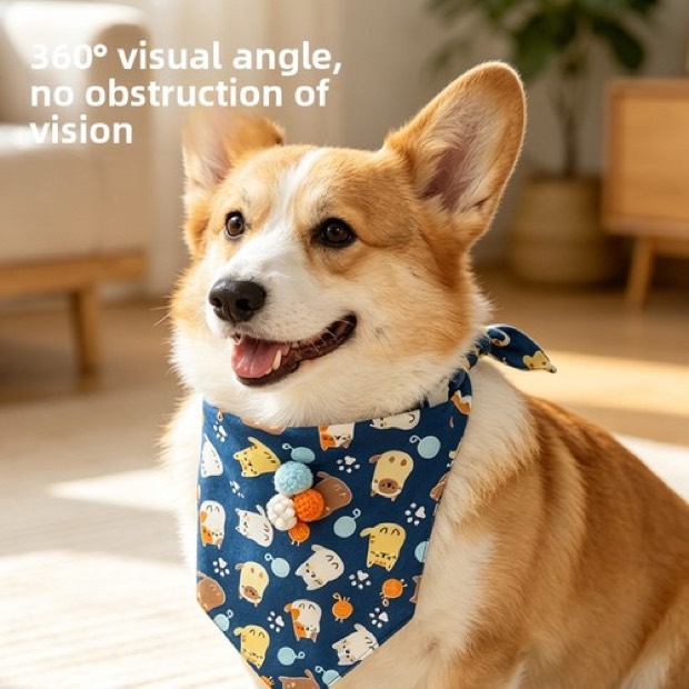 Cartoon Pet Saliva Towel Cross-Border Bestseller Premium Cotton Small Breed Triangle Bib Adjustable Ties Water — Pet Gadgets wholesale from Zootail