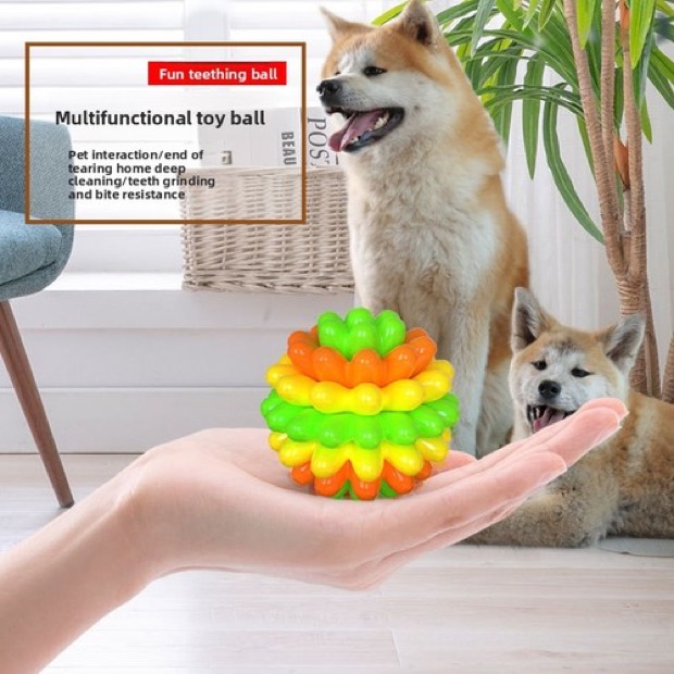 Small Dog Toy Ball Thermoplastic Rubber Chew Toy Durable Bite-Resistant Teething Training Toy for Labradors an — Chew Toys wholesale from Zootail