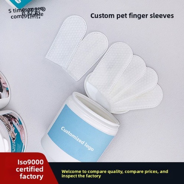 Cross-Border Foreign Trade Nonwoven Fabric Double-Sided Mesh-Patterned Dual-Action Pet Cleaning Finger Cot for — Pet Cleaning Supplies wholesale from Zootail