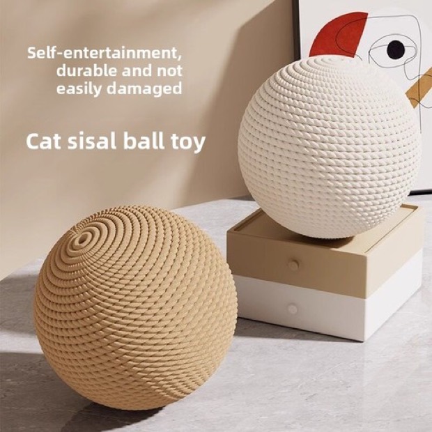 Cat Toy Cotton Rope Ball Extra-large Self-amusement Boredom-buster Wear-resistant Scratch-resistant Smooth Rol — Chew Toys wholesale from Zootail