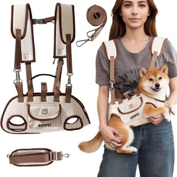 Portable Breathable Nylon Pet Travel Backpack Carrier, with Dual Shoulder Straps, Handles, and Convertible Cro — Dog Harness wholesale from Zootail