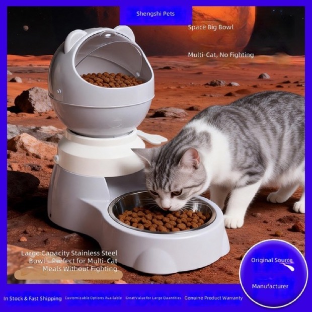 Automatic Stainless Steel & Plastic Cat Feeder with Non-Slip Water Fountain Large-Capacity Puzzle-Style Treat  — Water Cup wholesale from Zootail