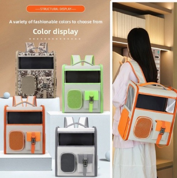 Foldable Oxford Pet Cat Backpack Large Capacity Breathable Transparent Design-Universal Portable Travel Bag 5k — Pet Gadgets wholesale from Zootail