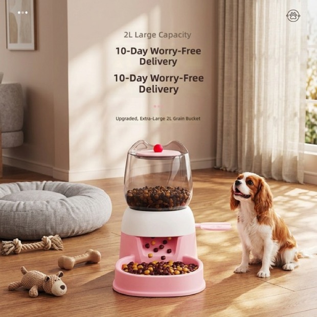 Dog Food Bowls Solid Pattern Rounded Shape Eco-friendly Waterproof Plastic Portable Automatic Feeder Water Bow — Water Cup wholesale from Zootail