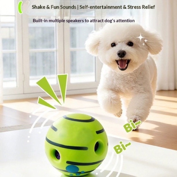 Dog Toy Plastic Rolling Squeaky Ball Self-Entertainment Smiling Chewable Durable Teething Boredom Relief Pet T — Other Products wholesale from Zootail