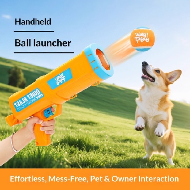 Dog Toy Throwing Ball Launcher Durable ABS Quiet Blast Cartoon Pattern Relieve Boredom Elasticity Border Colli — Pet Gadgets wholesale from Zootail