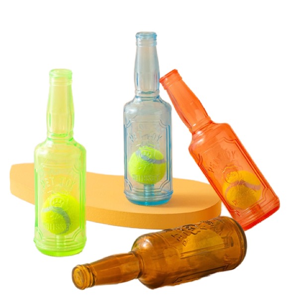 New Eco-friendly Solid Plastic Cartoon Dog Bite-resistant Self-relief Tennis Sound Bottle Puppy Molar Cleaning — Other Products wholesale from Zootail