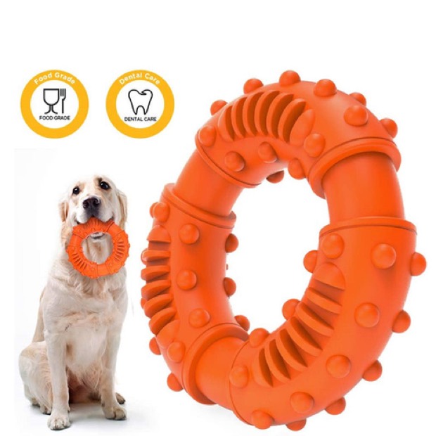 Hot Sale Kinghon KH-01082 Rubber Donut Pet Toy Medium Large Dogs Wear-Resistant Bite-Resistant Boredom Relief  — Chew Toys wholesale from Zootail