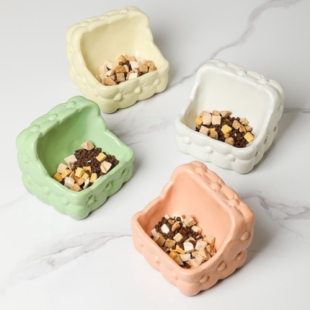 Ceramic Square Cat & Dog Food Bowl Large-Diameter Sloped-Edge Anti-Tipping Pet Feeding Dish Chaozhou Guangdong — Water Cup wholesale from Zootail