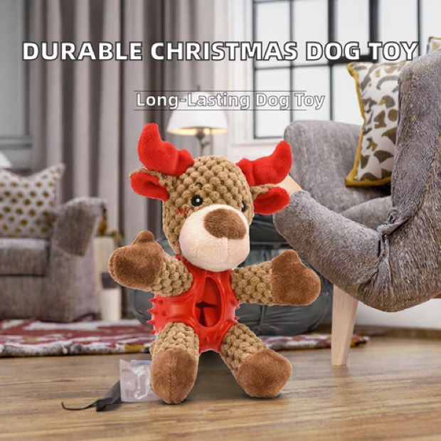 Wholesale Eco-Friendly Rubber Pet Dog Chew Toys Durable Leak Food Santa Claus Snowman Christmas Squeaky Plush — Chew Toys wholesale from Zootail