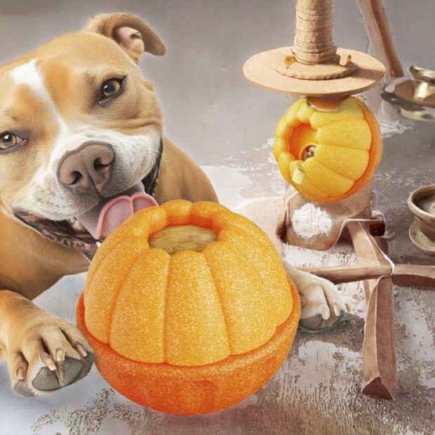 New Arrival Best-seller Eco-Friendly Durable Orange Dog Chew Toy Ball Fashion Design Fillable for Wet Food Tre — Chew Toys wholesale from Zootail