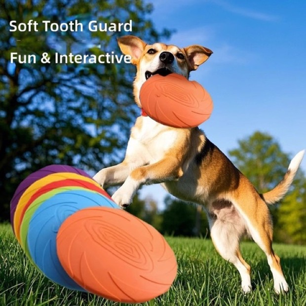 Flying Disc Dog Chew Toy Floating Durable Interactive Fetch Medium Large Dogs Border Collie Corgi Pet Training — Chew Toys wholesale from Zootail
