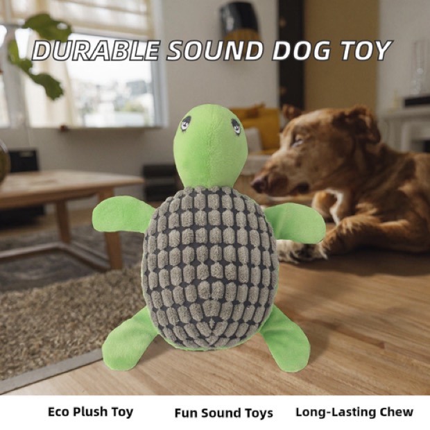 Plush Squeaky Turtle Luxury Dog Chew Toy Crinkle Paper Stuffed Ocean Animal Eco-Friendly Cotton Medium Dogs In — Chew Toys wholesale from Zootail