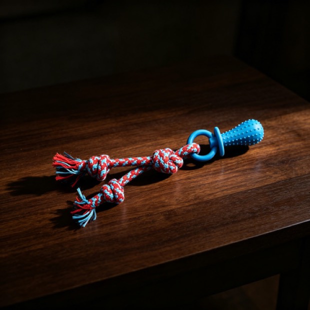 Cotton Rope Pacifier Dog Toy, TPR Treat Stuffable Chew Toy for Puppy Teething & Teeth Cleaning — Chew Toys wholesale from Zootail