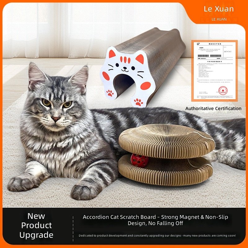 Durable Magnetic Corrugated Paper Cat Scratching Post with Thickened Teeth Design-Outdoor Use — Pet Gadgets wholesale from Zootail