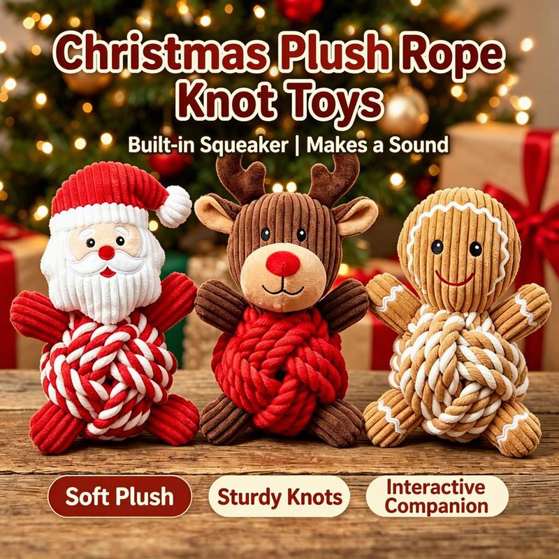 For New Christmas Pet Toys Santa Claus and Gingerbread Man Dog Toy Set Corduroy Sounding Toy — Chew Toys wholesale supplier Zootail