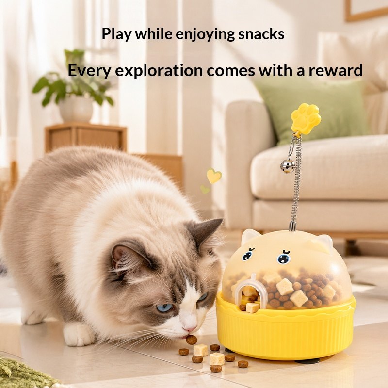 Electric Interactive Pet Food Dispenser Round Plastic Feeder Indoor Outdoor Use — Pet Gadgets wholesale supplier Zootail